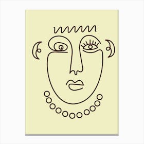 Abstract Line Face Of A Woman Canvas Print