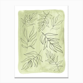 Watercolor Leaf Drawing Canvas Print