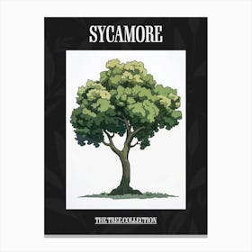 Sycamore Tree Pixel Illustration 3 Poster Canvas Print