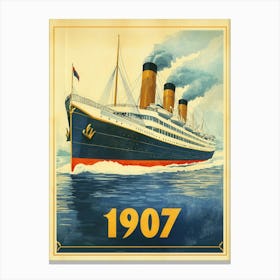 Aihrgdesign A Vintage Travel Poster Of A Grand Steamship In 1 F084c8e5 42ee 41be 808d 9e0c5041022b 2 Canvas Print