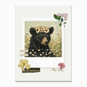 Scrapbook Bear Fairycore Painting 4 Canvas Print