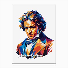 Ludwig Van Beethoven 01 Portrait WPAP Pop Art Canvas Print