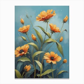 Orange Flowers Canvas Print