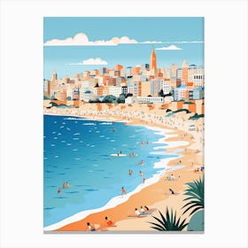 Bondi Beach, Australia, Graphic Illustration 4 Canvas Print