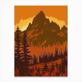 Sunset Mountain Landscape 3 Canvas Print