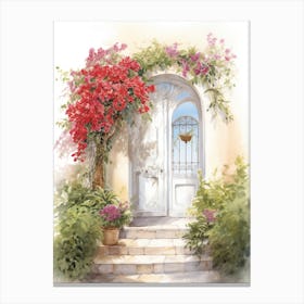 Haifa, Israel   Mediterranean Doors Watercolour Painting 3 Canvas Print