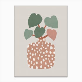 Terrazzo And Heart Plant Canvas Print
