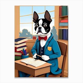 Boston Terrier Teacher Canvas Print