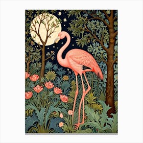 William Morris Flamingo In The Forest Canvas Print