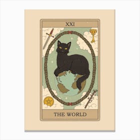 The World   Cats Tarot Canvas Print