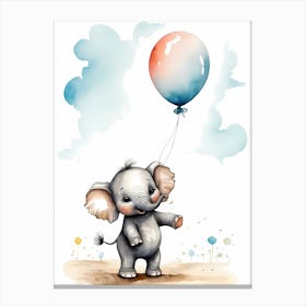 Adorable Chibi Baby Elephant (12) Canvas Print
