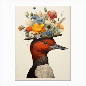 Bird With A Flower Crown Canvasback 2 Canvas Print