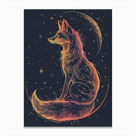 Fox In The Moonlight Canvas Print