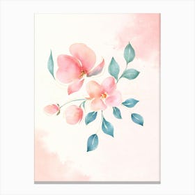 Watercolor Flowers Background Canvas Print
