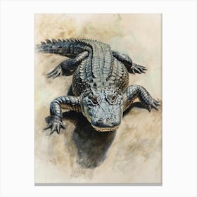 Alligator Pastel Watercolour 3 Toile