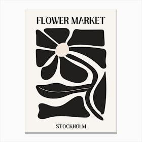 B&W Flower Market Poster Stockholm Canvas Print