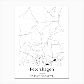 Petershagen,Germany Minimalist Map Canvas Print