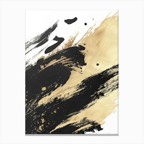 Abstract Black And Gold Painting 50 Canvas Print