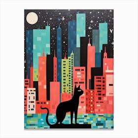 Mumbai, India Skyline With A Cat 3 Canvas Print