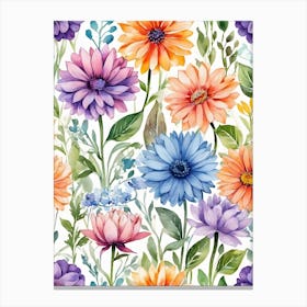 Watercolor Flowers 6 Canvas Print