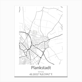 Plankstadt,Germany Minimalist Map Lienzos