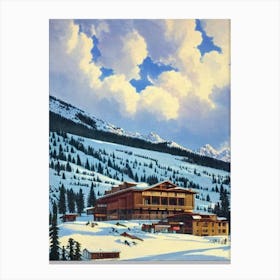 Châtel, France Ski Resort Vintage Landscape 2 Skiing Poster Canvas Print
