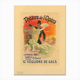 Theatre De L'Opera, Jules Cheret Vintage Poster Canvas Print