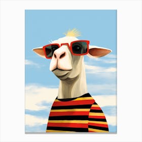 Little Goat 3 Wearing Sunglasses Canvas Print