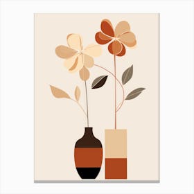 Two Vases With Flowers 6 Canvas Print