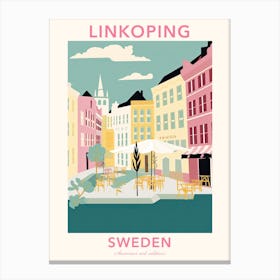 Linkoping, Sweden, Flat Pastels Tones Illustration 1 Poster Canvas Print