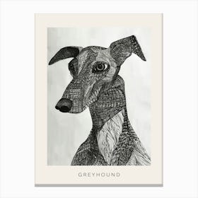 Greyhound Line Sketch 2 Poster Canvas Print