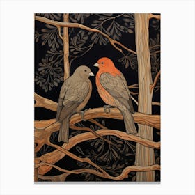 Two Birds Art Nouveau Poster 12 Canvas Print