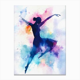 Ballerina Watercolor Painting Canvas Print