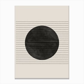 Black Circle, Japanese Minimalist Canvas Print