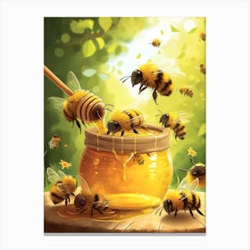 Andrena Bee Storybook Illustration 10 Canvas Print