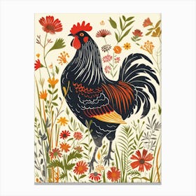 Rooster In The Meadow Canvas Print