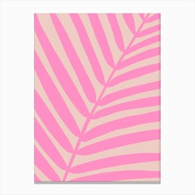Peach And Pink Palm Leaf Canvas Print