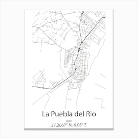 La Puebla Del Rio,Spain Minimalist Map Canvas Print