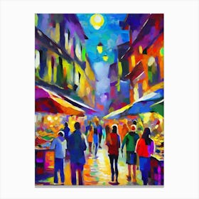 Market At Night 2 Canvas Print