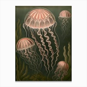 Chic Vintage Jellyfish Canvas Print