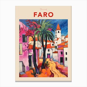 Faro Portugal 4 Fauvist Travel Poster Canvas Print