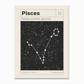 Pisces Zodiac Sign Constellation Canvas Print