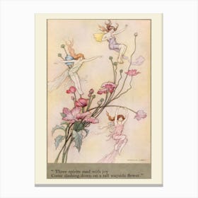 Three Spirits Mad With Joy, Warwick Goble Canvas Print