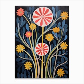 Flax Flower 1 Hilma Af Klint Inspired Flower Illustration Canvas Print