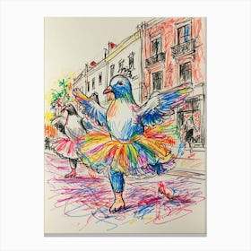 Pigeon Dancers Canvas Print