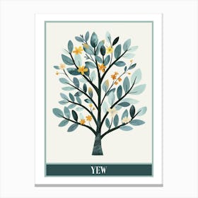 Yew Tree Flat Illustration 5 Poster Canvas Print