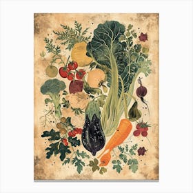 Rustic Vegetable Illustration Canvas Print