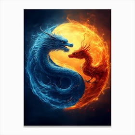 Yin And Yang Dragon Canvas Print