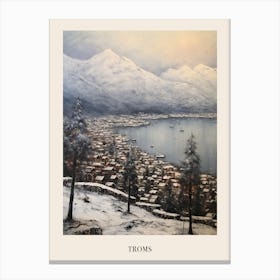 Vintage Winter Painting Poster Troms Norway 1 Canvas Print