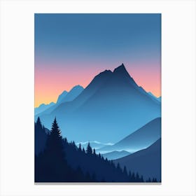 Misty Mountains Vertical Composition In Blue Tone 159 Canvas Print